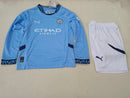 Conjunto Infantil Manchester City Manga Comprida 2024/25 - Home - Azul