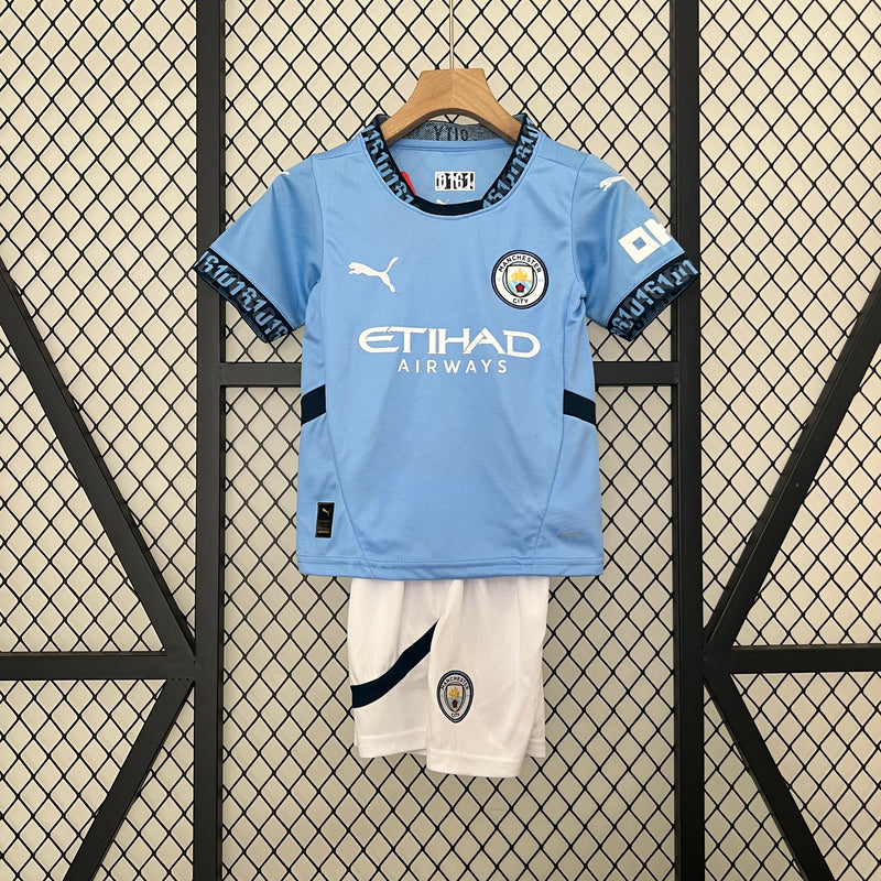 Conjunto Infantil Manchester City 2024/25 - Home - Azul