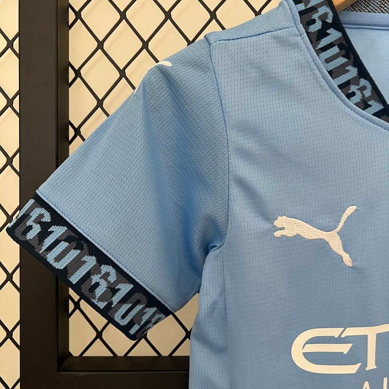 Conjunto Infantil Manchester City 2024/25 - Home - Azul