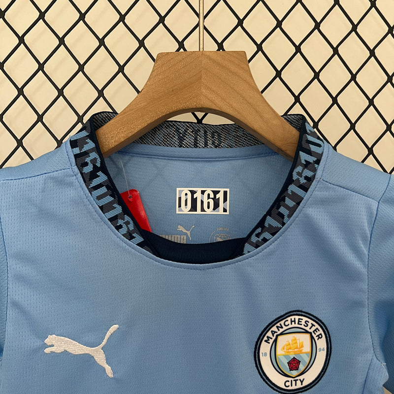 Conjunto Infantil Manchester City 2024/25 - Home - Azul