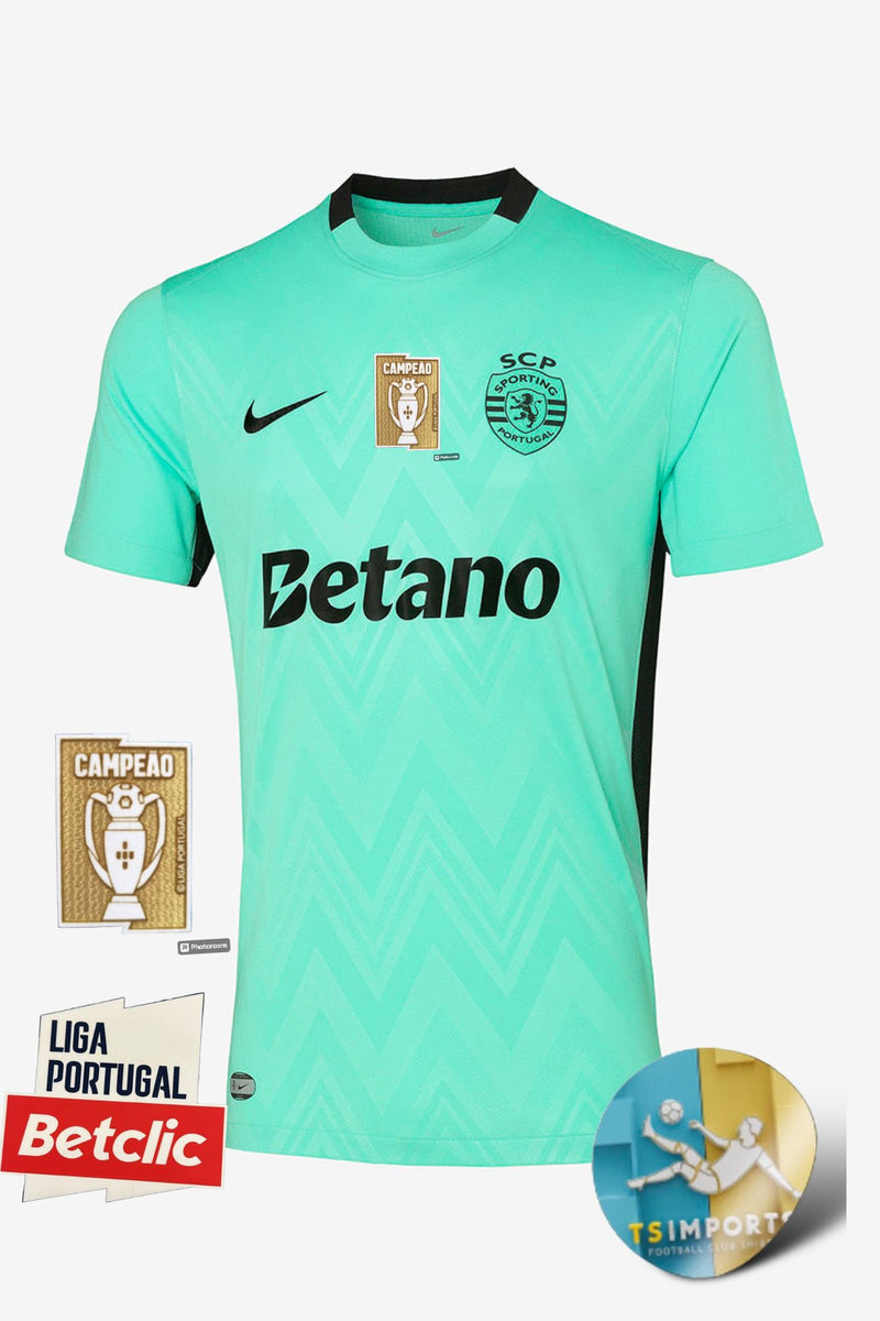 Camisola Sporting Alternativa III 25/26- Patch Nacional (Pré Venda Prazo de Entrega 12 a 22 Dias Úteis)