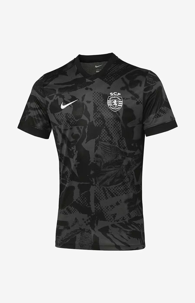 Camisola Sporting Aquecimento Preta-2025/26- Lançamento