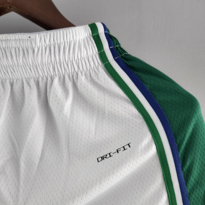 Shorts Dallas Mavericks Urban Edition White Green NBA - Pokas Store
