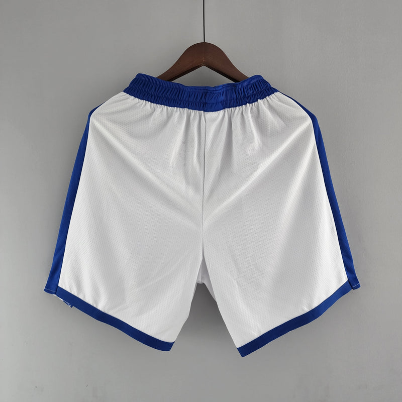 Shorts Golden State Warriors White Blue NBA - Pokas Store