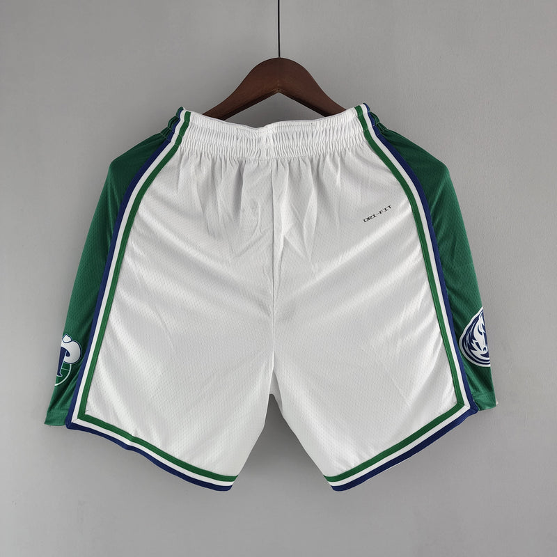 Shorts Dallas Mavericks Urban Edition White Green NBA - Pokas Store