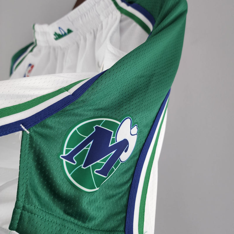 Shorts Dallas Mavericks Urban Edition White Green NBA - Pokas Store