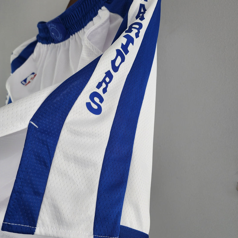 Shorts Golden State Warriors White Blue NBA - Pokas Store