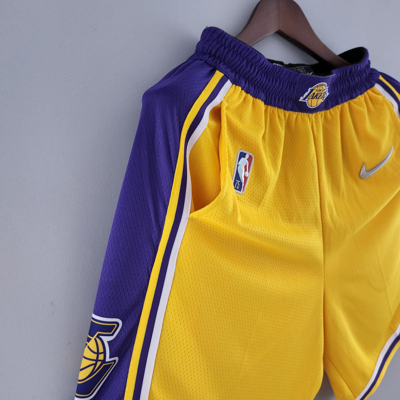Shorts 75th Anniversary Los Angeles Lakers Yellow NBA - Pokas Store