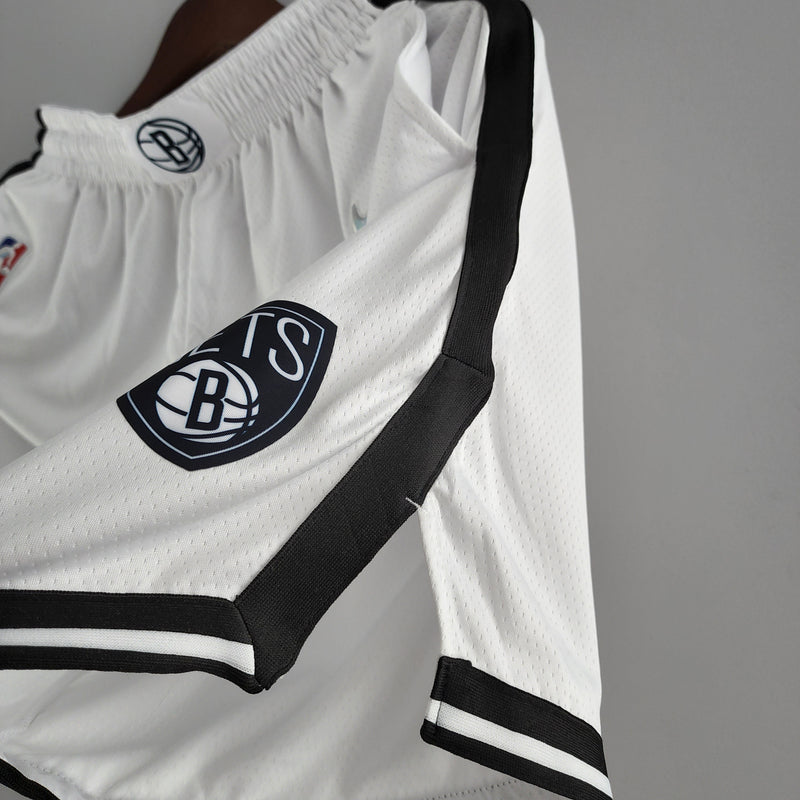 Shorts 75th anniversary Brooklyn Nets White NBA - Pokas Store