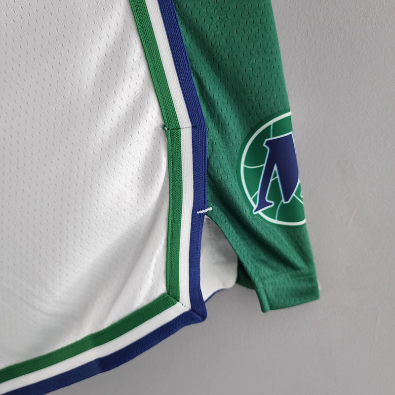 Shorts Dallas Mavericks Urban Edition White Green NBA - Pokas Store