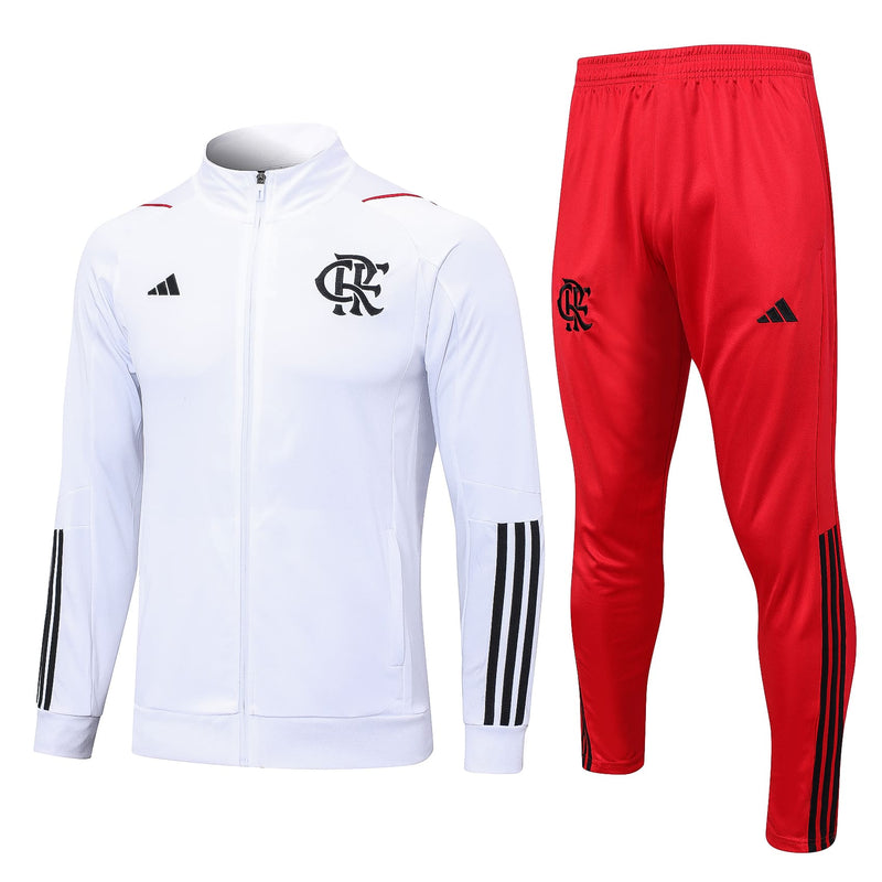 Conjunto de Frio Flamengo 2023/24 Branco - Viagem - Pokas Store