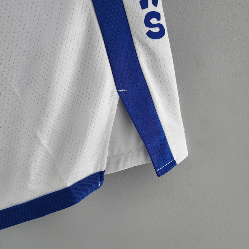 Shorts Golden State Warriors White Blue NBA - Pokas Store