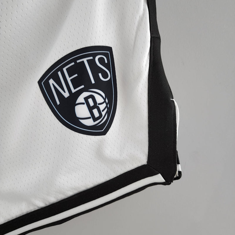 Shorts 75th anniversary Brooklyn Nets White NBA - Pokas Store
