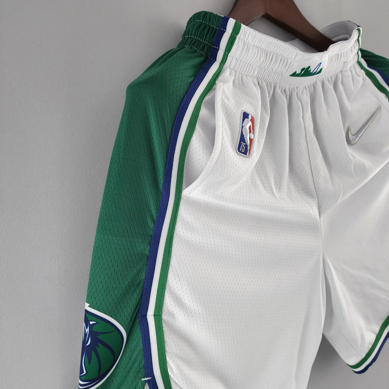 Shorts Dallas Mavericks Urban Edition White Green NBA - Pokas Store