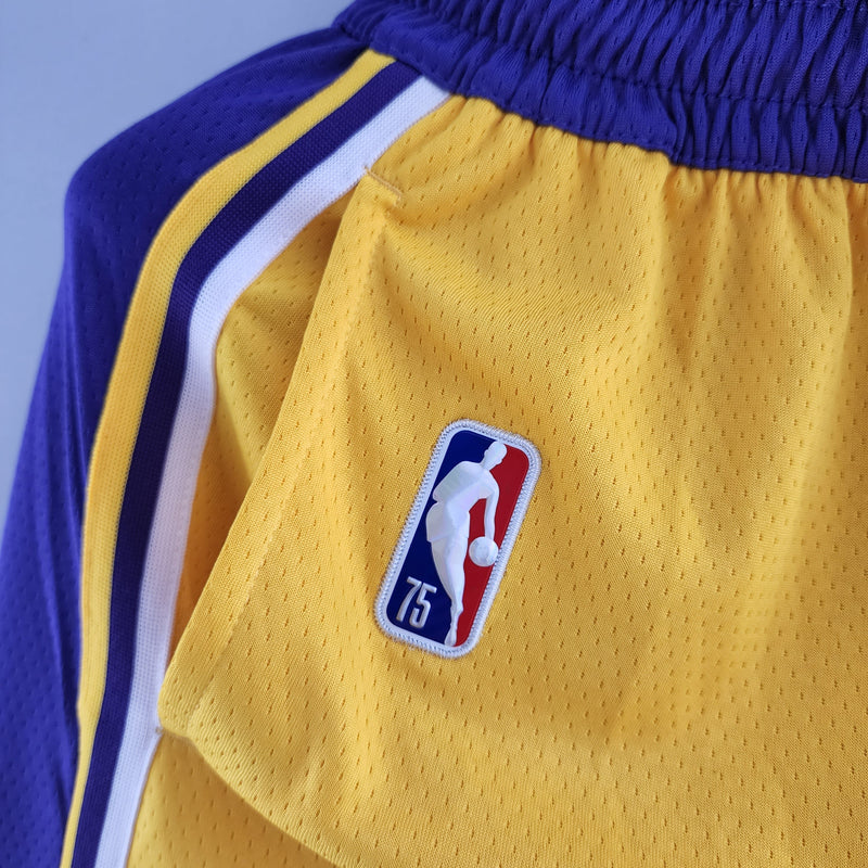 Shorts 75th Anniversary Los Angeles Lakers Yellow NBA - Pokas Store