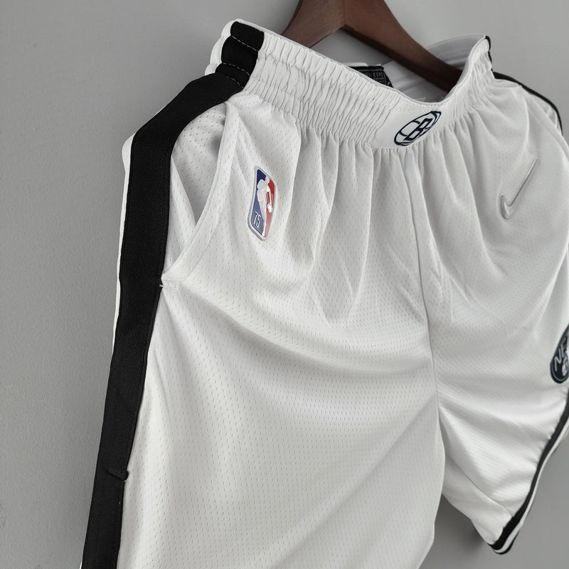 Shorts 75th anniversary Brooklyn Nets White NBA - Pokas Store
