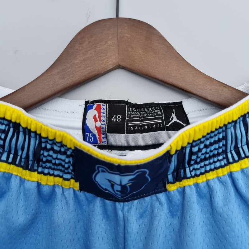 Shorts 75th Anniversary Memphis Grizzlies Jordan Edition Blue Shorts NBA - Pokas Store