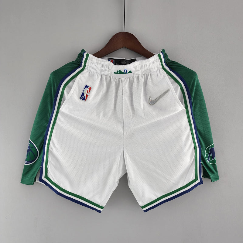 Shorts Dallas Mavericks Urban Edition White Green NBA - Pokas Store