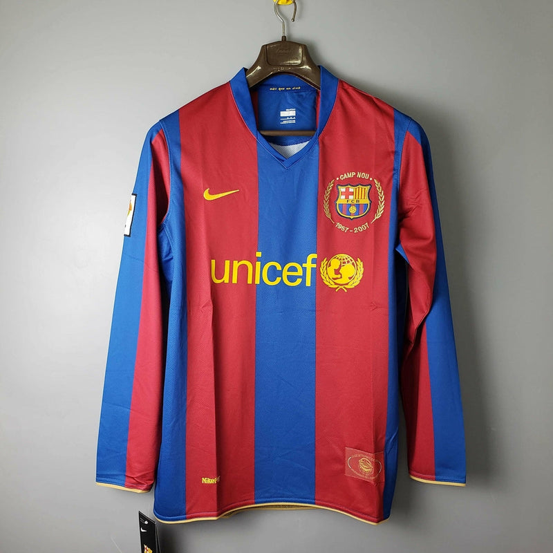 Camisola Barcelona Retrô Manga Longa 07/08