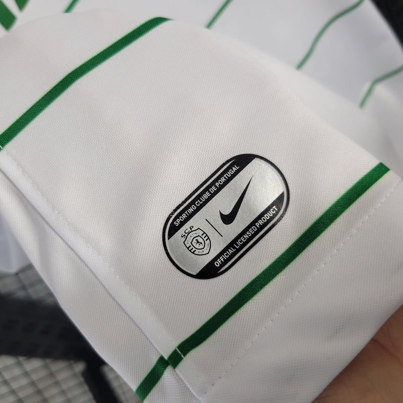 Sporting Portugal, Camisola Away, Temporada 2023-2024, Branco, Verde, Elegância, Qualidade, Adeptos, Comprar.