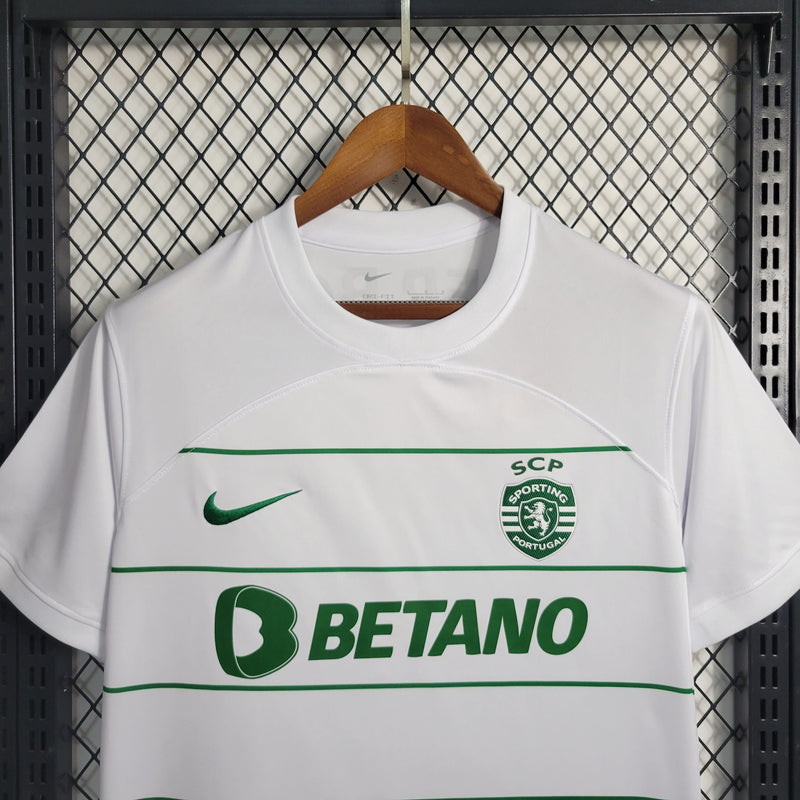 Sporting Portugal, Camisola Away, Temporada 2023-2024, Branco, Verde, Elegância, Qualidade, Adeptos, Comprar.